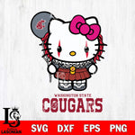 Washington State Cougars Hello Kitty Horror 7 Svg Eps Dxf Png File, Digital Download