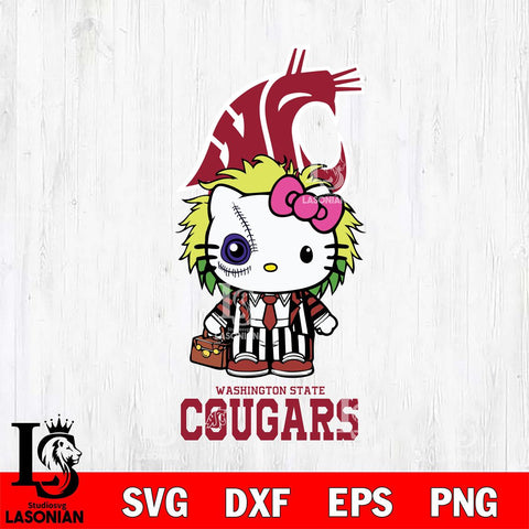 Washington State Cougars Hello Kitty Horror 8 Svg Eps Dxf Png File, Digital Download