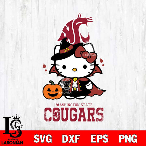 Washington State Cougars Hello Kitty Horror 9 Svg Eps Dxf Png File, Digital Download