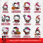 Washington State Cougars Hello Kitty Horror NCAA Bundle 12 SVG Svg Eps Dxf Png File, Digital Download