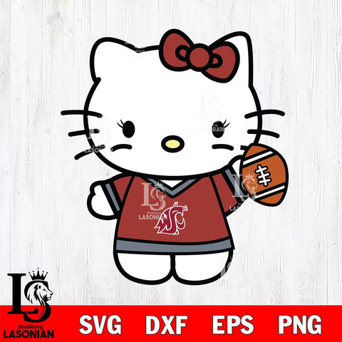 Washington State Cougars Hello Kitty sport 7 Svg Eps Dxf Png File, NCAA svg, Digital Download, Instant Download