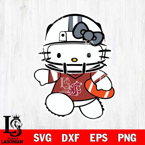 Washington State Cougars Hello Kitty sport 8 Svg Eps Dxf Png File, NCAA svg, Digital Download, Instant Download