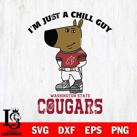 Washington State Cougars I'm Just A Chill Guy Football Svg Eps Dxf Png File,NCAA Svg Files,Chill Guy svg ,Digital Download ,Instant Download, Cricut File