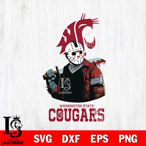 Washington State Cougars Jason Voorhees 10 Svg Eps Dxf Png File, Digital Download