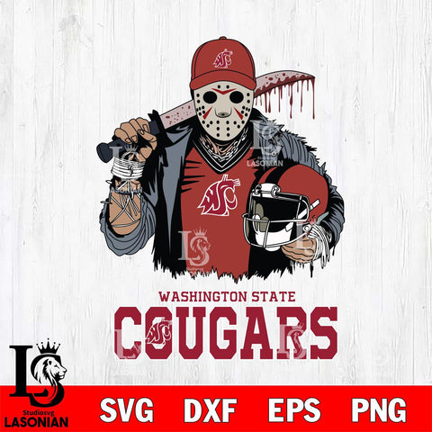 Washington State Cougars Jason Voorhees 2 Svg Eps Dxf Png File, Digital Download