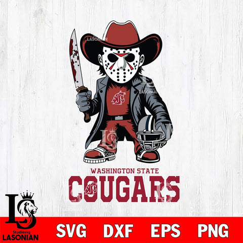 Washington State Cougars Jason Voorhees 3 Svg Eps Dxf Png File, Digital Download
