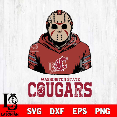 Washington State Cougars Jason Voorhees 4 Svg Eps Dxf Png File, Digital Download
