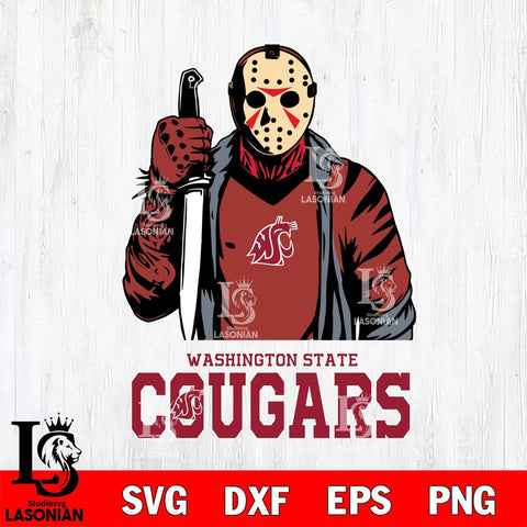 Washington State Cougars Jason Voorhees 6 Svg Eps Dxf Png File, Digital Download