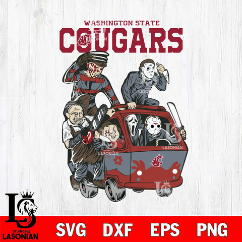 Washington State Cougars Jason Voorhees Horror 10 Svg Eps Dxf Png File, NCAA svg, Digital Download, Instant Download