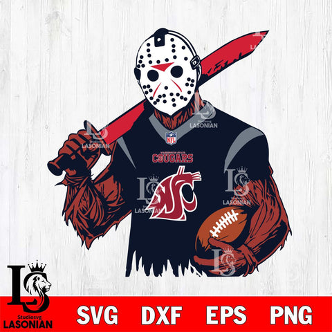 Washington State Cougars Jason Voorhees Horror 11 Svg Eps Dxf Png File, NCAA svg, Digital Download, Instant Download