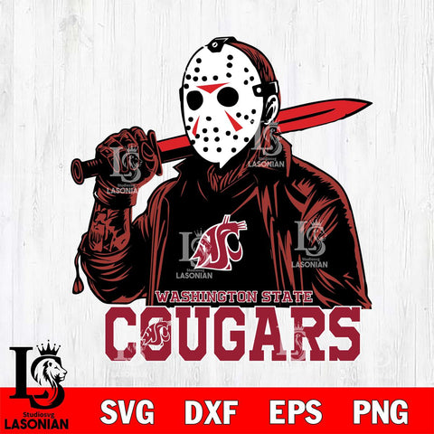 Washington State Cougars Jason Voorhees Horror 12 Svg Eps Dxf Png File, NCAA svg, Digital Download, Instant Download