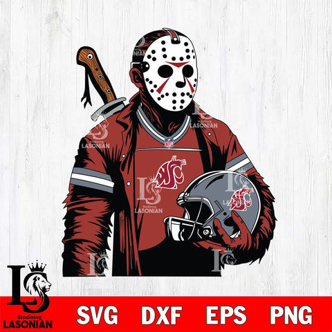 Washington State Cougars Jason Voorhees Horror 2 Svg Eps Dxf Png File, NCAA svg, Digital Download, Instant Download