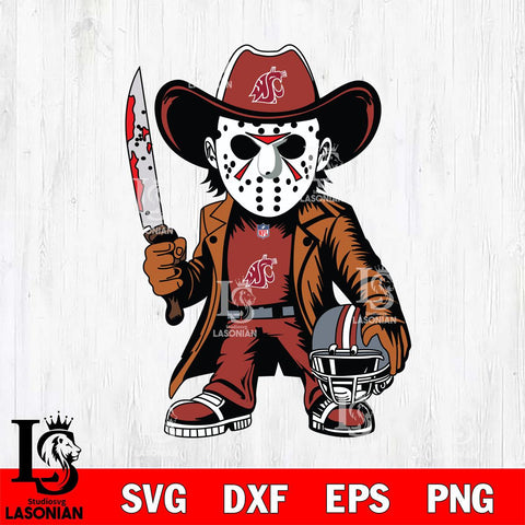 Washington State Cougars Jason Voorhees Horror Svg Eps Dxf Png File, NCAA svg, Digital Download, Instant Download