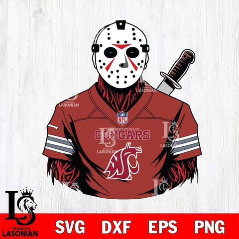 Washington State Cougars Jason Voorhees Horror 4 Svg Eps Dxf Png File, NCAA svg, Digital Download, Instant Download