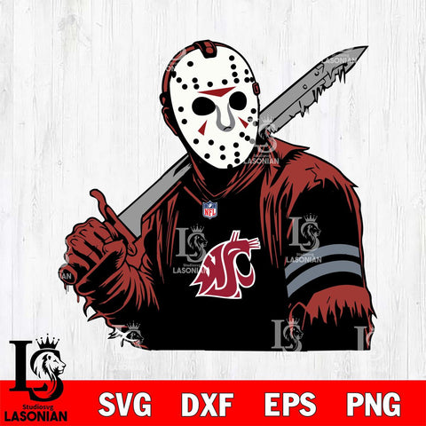Washington State Cougars Jason Voorhees Horror 7 Svg Eps Dxf Png File, NCAA svg, Digital Download, Instant Download