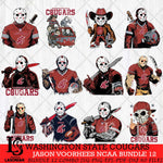 Washington State Cougars Jason Voorhees Horror Bundle 12 SVG Eps Dxf Png File, bundle NCAA svg, Digital Download, Instant Download