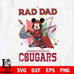 Washington State Cougars Mickey Wearing Hoodie Rad Dad SVG DXF EPS PNG FILE, NCAA File Cut,Digital Download,Instant Download