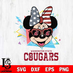 Washington State Cougars Minnie Mouse Love Sport SVG DXF EPS PNG FILE, NCAA File Cut,Digital Download,Instant Download