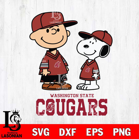 Washington State Cougars Peanuts Snoopy Football SVG DXF EPS PNG FILE,Snoopy File Cut, NCAA Digital Download,Instant Download,Christmas Silhouette