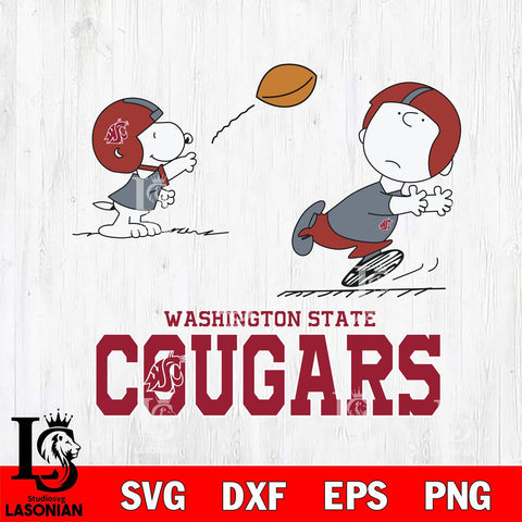 Washington State Cougars Peanuts play football SVG DXF EPS PNG FILE,Snoopy File Cut, NCAA Digital Download,Instant Download,Christmas Silhouette