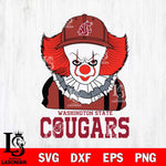 Washington State Cougars Pennywise Horror Sport 10 Svg Eps Dxf Png File, Digital Download