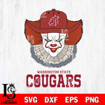 Washington State Cougars Pennywise Horror Sport 12 Svg Eps Dxf Png File, Digital Download