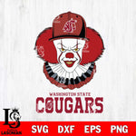 Washington State Cougars Pennywise Horror Sport 4 Svg Eps Dxf Png File, Digital Download