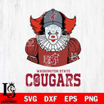 Washington State Cougars Pennywise Horror Sport 7 Svg Eps Dxf Png File, Digital Download