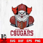 Washington State Cougars Pennywise Horror Sport 9 Svg Eps Dxf Png File, Digital Download