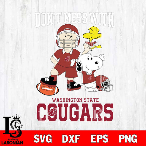 Washington State Cougars Snoopy Dont mess with SVG DXF EPS PNG FILE,Snoopy File Cut, NCAA Digital Download,Instant Download,Christmas Silhouette