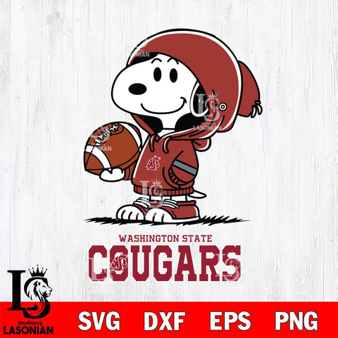 Washington State Cougars Snoopy Football Svg Eps Dxf Png File, NCAA svg , Digital Download , Instant Download, Cricut File