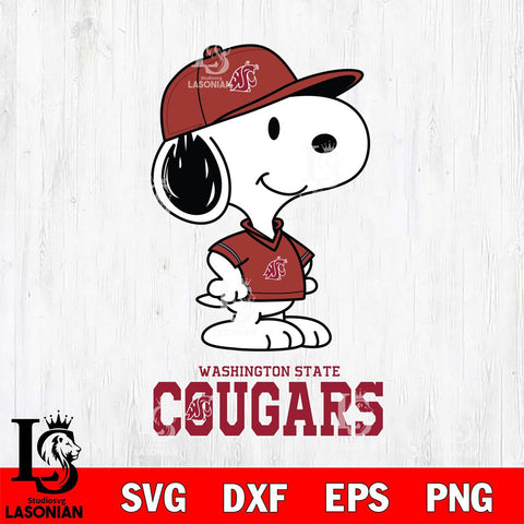 Washington State Cougars Snoopy Football sport SVG DXF EPS PNG FILE,Snoopy File Cut, NCAA Digital Download,Instant Download,Christmas Silhouette