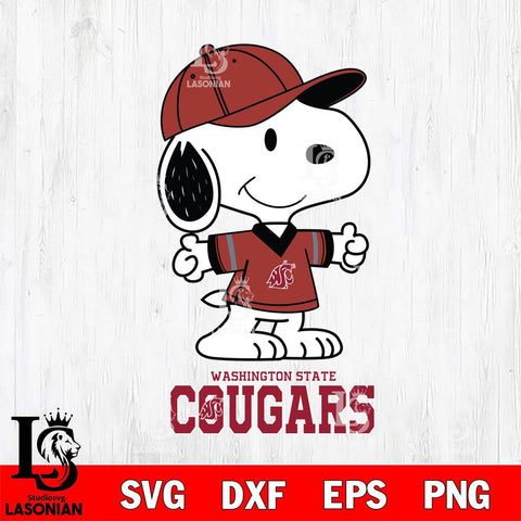 Washington State Cougars Snoopy football SVG DXF EPS PNG FILE,Snoopy File Cut, NCAA Digital Download,Instant Download,Christmas Silhouette