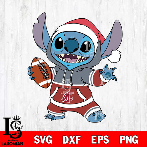 Washington State Cougars Stitch Football Christmas File Cut, NCAA SVG DXF EPS PNG FILE, Digital Download , Criucut , Silhouette