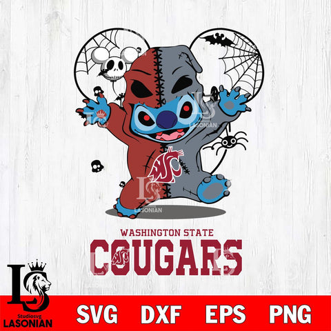 Washington State Cougars Stitch Horror Halloween 2 Svg Eps Dxf Png File, Digital Download, Instant Download