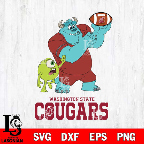 Washington State Cougars Sully & Mike Football Cricut,Christmas SVG DXF EPS PNG FILE, NCAA Digital Download,Instant Download, Silhouette