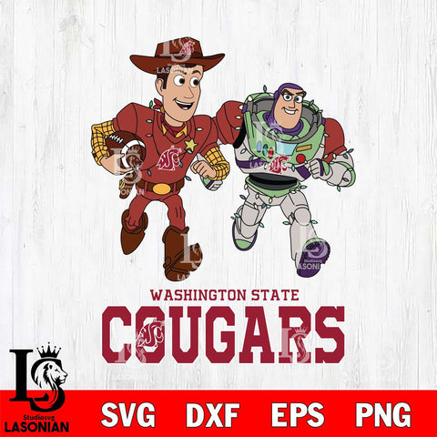 Washington State Cougars Woody & Buzz Lightyear Football Cricut,Christmas SVG DXF EPS PNG FILE, NCAA Digital Download,Instant Download, Silhouette