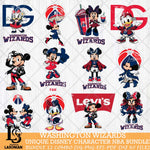 Washington Wizards Disney character NBA Bundle 12 Svg Eps Dxf Png File, Digital Download, Instant Download