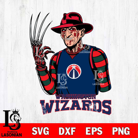 Washington Wizards Freddy Krueger Horror Svg Eps Dxf Png File, NBA svg, Digital Download, Instant Download