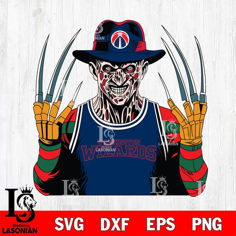 Washington Wizards Freddy Krueger Horror basketball SVG DXF EPS PNG FILE, NBA File Cut,Halloween Digital Download,Instant Download, Silhouette