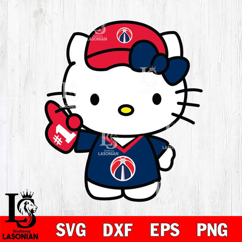 Washington Wizards Hello Kitty basketball 2 Svg Eps Dxf Png File, Digital Download, Instant Download