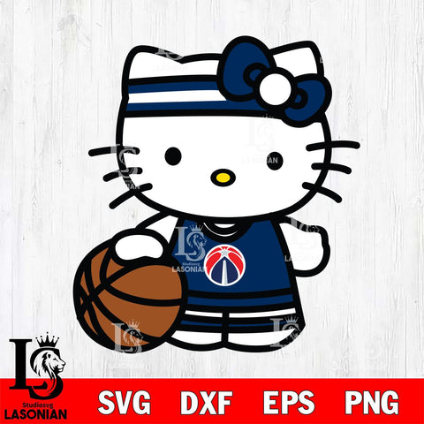 Washington Wizards Hello Kitty basketball 3 Svg Eps Dxf Png File, Digital Download, Instant Download