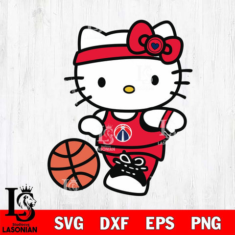 Washington Wizards Hello Kitty basketball 4 Svg Eps Dxf Png File, Digital Download, Instant Download