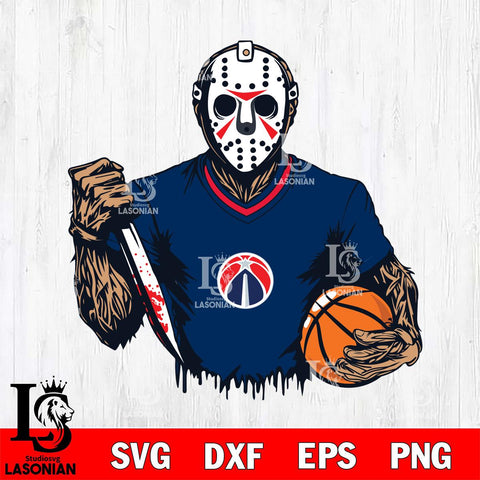 Washington Wizards Jason Voorhees Horror 5 Svg Eps Dxf Png File, NBA svg, Digital Download, Instant Download