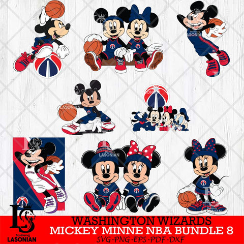 Washington Wizards  Mickey Minne NBA Bundle 8 SVG Svg Eps Dxf Png File, NBA svg, Digital Download, Instant Download