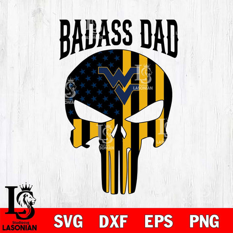 West Virginia Mountaineers Badass Dad Svg Eps Dxf Png File, Digital Download, Instant Download