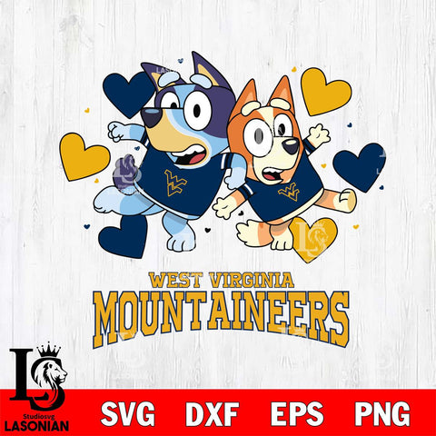 West Virginia Mountaineers Bluey & Bingo 10 Svg Eps Dxf Png File, NCAA svg, Digital Download, Instant Download