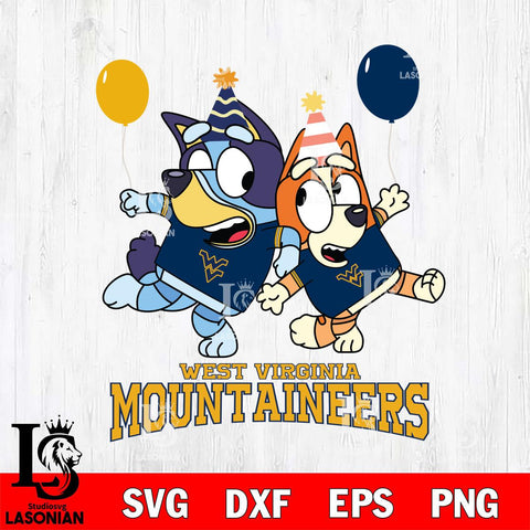 West Virginia Mountaineers Bluey & Bingo 2 Svg Eps Dxf Png File, NCAA svg, Digital Download, Instant Download