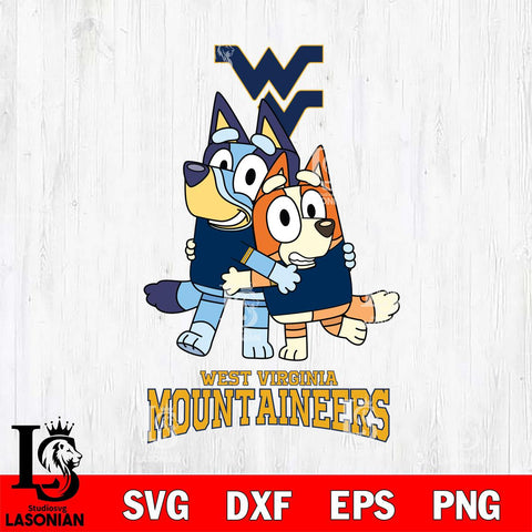 West Virginia Mountaineers Bluey & Bingo 3 Svg Eps Dxf Png File, NCAA svg, Digital Download, Instant Download