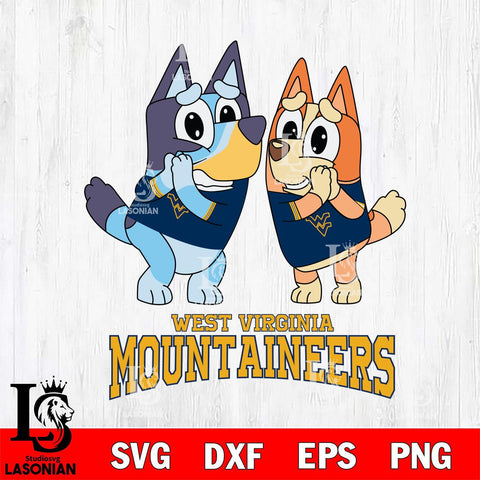 West Virginia Mountaineers Bluey & Bingo 5 Svg Eps Dxf Png File, NCAA svg, Digital Download, Instant Download
